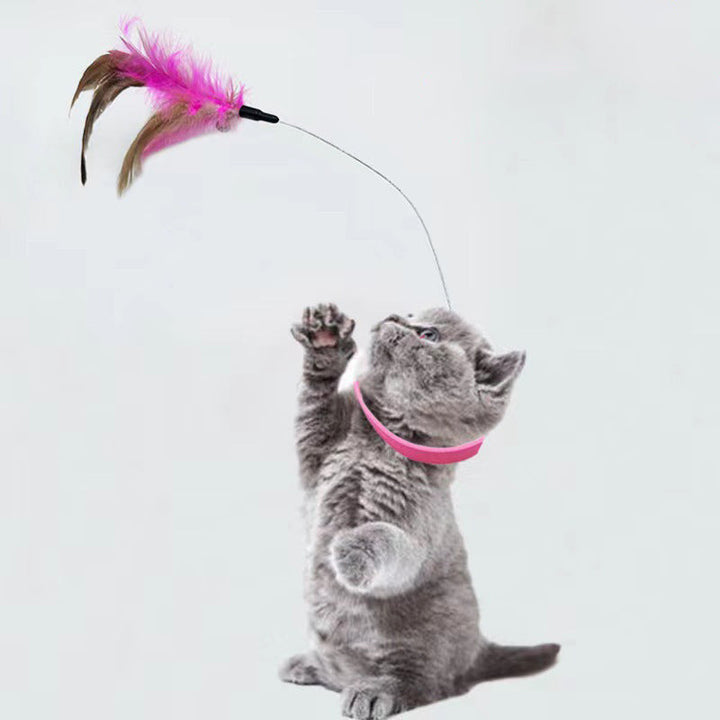 Adjustable Pet Collar Feather Teaser Toy: The Ultimate Fun for Your Feline Friend
